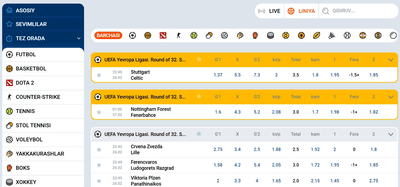 Mostbet sport garovlari: liniya va koeffitsientlar